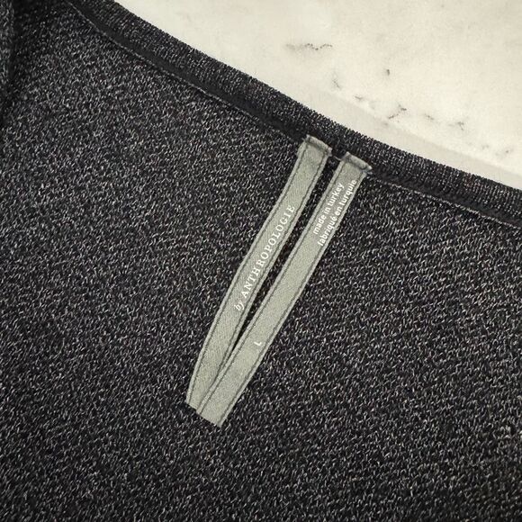 Anthropologie Woven Sleeve Two-Fer Sweater L - Picture 8 of 9